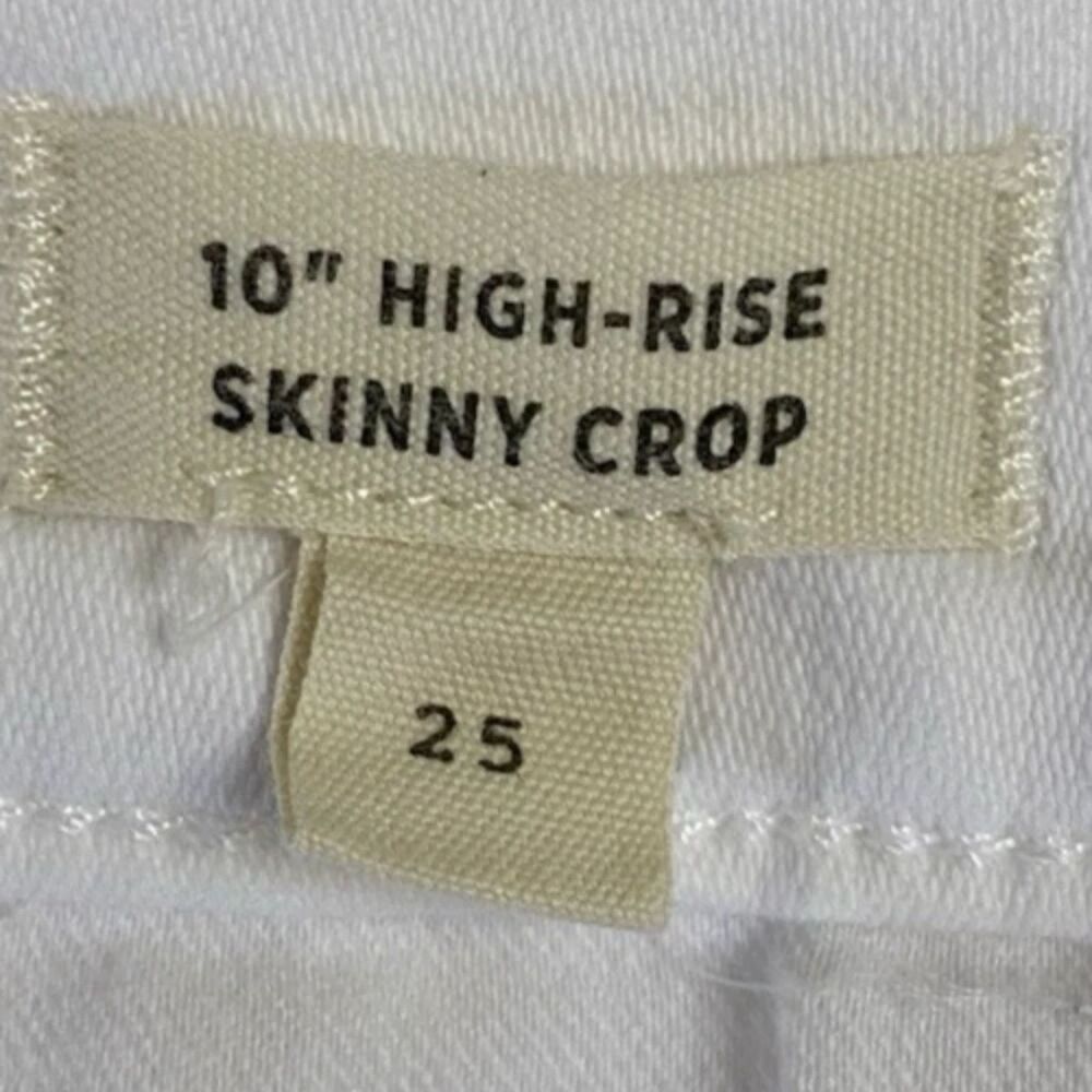 Madewell Cropped Skinny Jeans Womens Sz 25" Cream Button Fly 10” High Rise - Picture 8 of 9